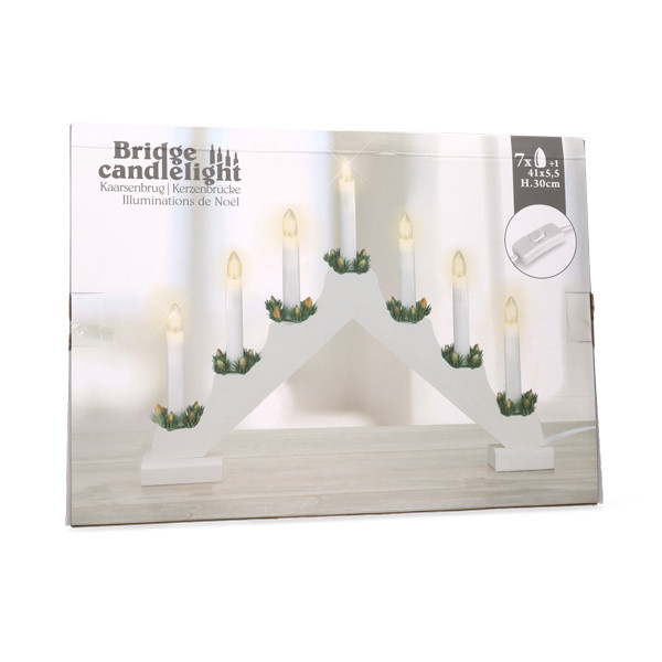 PerfectLED Kaarsenbrug | PerfectLED | 30 x 41 x 6 cm (7 leds, Elektrisch, Wit, Hout) 549115 K150303797 - 4