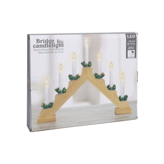 PerfectLED Kaarsenbrug | PerfectLED | 33 x 41 x 6 cm (7 leds, Batterijen, Timer, Naturel, Hout) AX8000180 K150303796 - 4
