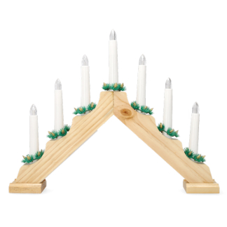 PerfectLED Kaarsenbrug | PerfectLED | 33 x 41 x 6 cm (7 leds, Batterijen, Timer, Naturel, Hout) AX8000180 K150303796