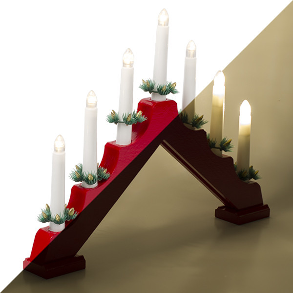 PerfectLED Kaarsenbrug | PerfectLED | 39.5 x 31 cm (7 leds, Timer, Binnen, Rood) AX8000140 K150303704 - 1