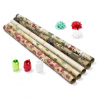 Kerst inpakpapier | 5 rollen (Lintjes, Strikken)