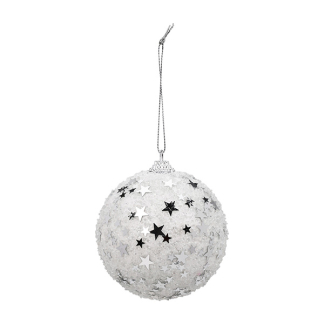 PerfectLED Kerstbal | PerfectLED | Ø 8 cm (Glitter, Wit) ABJ443240 K151000954