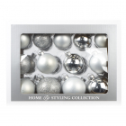 Kerstballen | 26 stuks (Glas, Zilver)