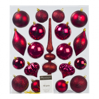 PerfectLED Kerstballen - 19 stuks (Piek, Rood) CAN214920 K151000224 - 