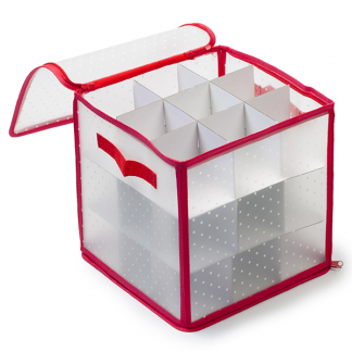 PerfectLED Kerstballen opbergbox | 31 x 31 x 31 cm (Rood/Wit) 170457970 K151000301 - 1