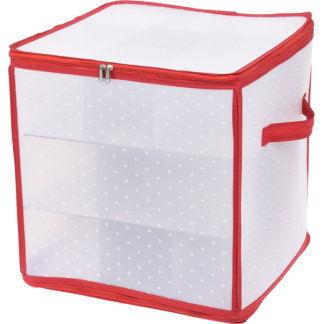 PerfectLED Kerstballen opbergbox | 31 x 31 x 31 cm (Rood/Wit) 170457970 K151000301 - 