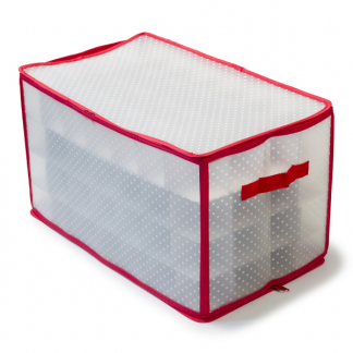 PerfectLED Kerstballen opbergbox | 52.5 x 30 x 30 centimeter (Rood/Wit) 170457980 170490800 K150302799