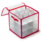 Kerstballen opbergbox | PerfectLED | 31 x 31 x 31 cm (Rood/Wit)
