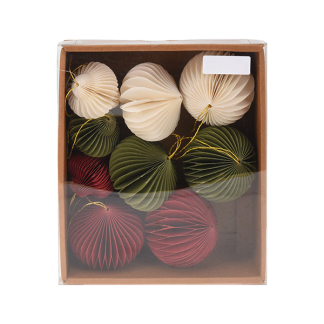 PerfectLED Kerstballen set | PerfectLED | 8 cm | 9 stuks (Papier, 3-kleurig) A64102820 K151000959 - 1
