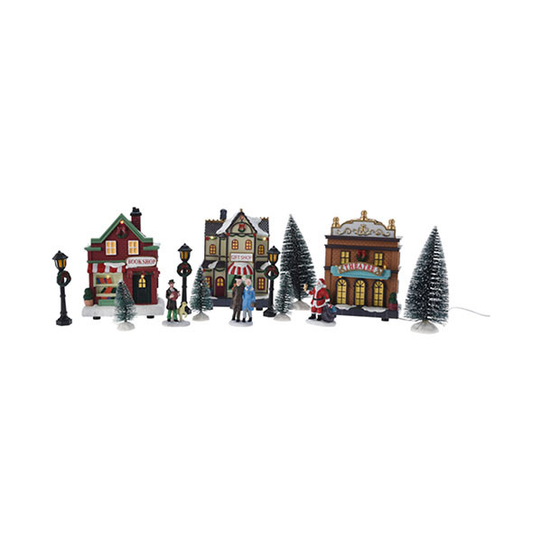 PerfectLED Kerstdorp accessoire | PerfectLED | 14-delig (Led, Batterijen, Klein kerstdorpje) ABG102060 K151002121 - 1