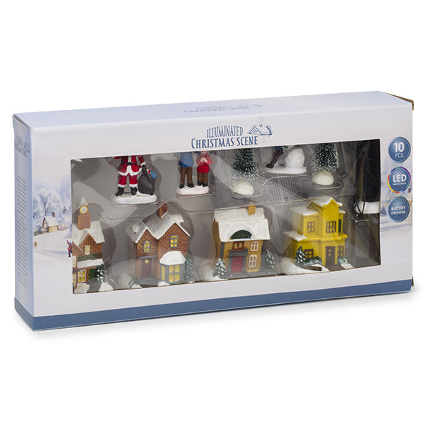 PerfectLED Kerstdorp accessoire | PerfectLED (Set van 10, Led, Batterijen, Klein kerstdorpje) ABG102030 K151000827 - 6
