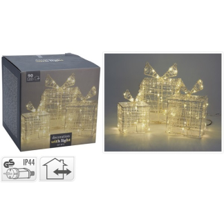 PerfectLED Kerstfiguur cadeaus | 12, 15 en 20 cm (90 leds, 3 stuks, Binnen/Buiten) AX8106570 K150303706 - 2