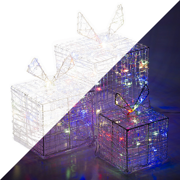 PerfectLED Kerstfiguur cadeaus | PerfectLED | 12, 15 en 20 cm | 3 stuks (90 Multi leds, Binnen/Buiten) AX8106770 K150303707 - 1
