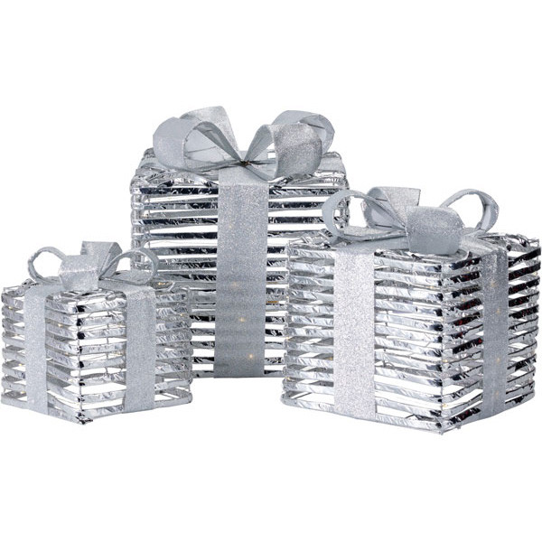 PerfectLED Kerstfiguur cadeaus | PerfectLED | 17, 23 en 30 cm | 3 stuks (Led, Timer, Binnen, Zilver) AMZ141810 K151002166 - 1