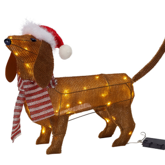 PerfectLED Kerstfiguur hond | PerfectLED | 70 x 14 x 43 cm (40 leds, Warm wit, Batterijen, Binnen/Buiten) AMZ130090 K151001026
