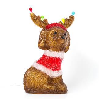 PerfectLED Kerstfiguur hond met gewei | PerfectLED | 22 x 15.5 x 35 centimeter (Acryl, Timer, Helder wit, Binnen/Buiten) AMC000020 K151000771 - 3