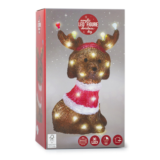 PerfectLED Kerstfiguur hond met gewei | PerfectLED | 22 x 15.5 x 35 centimeter (Acryl, Timer, Helder wit, Binnen/Buiten) AMC000020 K151000771 - 4