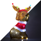 PerfectLED Kerstfiguur hond met gewei | PerfectLED | 22 x 15.5 x 35 cm (Acryl, Timer, Helder wit, Binnen/Buiten) AMC000020 K151000771 - 1