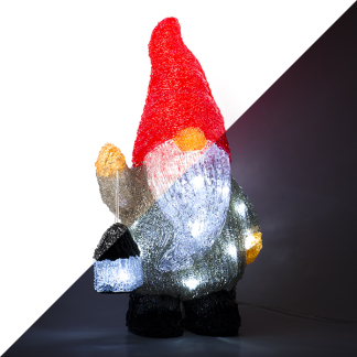 PerfectLED Kerstfiguur kabouter | PerfectLED | 21 x 13.5 x 39 centimeter (Acryl, Timer, Binnen/Buiten) AMC000050 K151000772