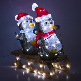 PerfectLED Kerstfiguur pinguïns op slee | PerfectLED | 57 x 30 x 55.5 centimeter (Acryl, Timer, Helder wit, Binnen/Buiten) AMC000150 K151000849 - 2