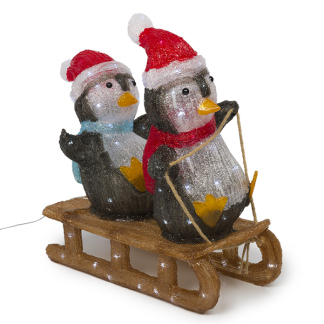 PerfectLED Kerstfiguur pinguïns op slee | PerfectLED | 57 x 30 x 55.5 centimeter (Acryl, Timer, Helder wit, Binnen/Buiten) AMC000150 K151000849 - 3