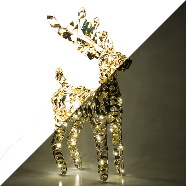 PerfectLED Kerstfiguur rendier | PerfectLED | 24 x 8 x 37 centimeter (Timer, Warm wit, Kunststof/ijzer, Binnen/Buiten, Goud) AMZ112230 K151000774 - 1