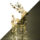 Kerstfiguur rendier | PerfectLED | 24 x 8 x 37 centimeter (Timer, Warm wit, Kunststof/ijzer, Binnen/Buiten, Goud)