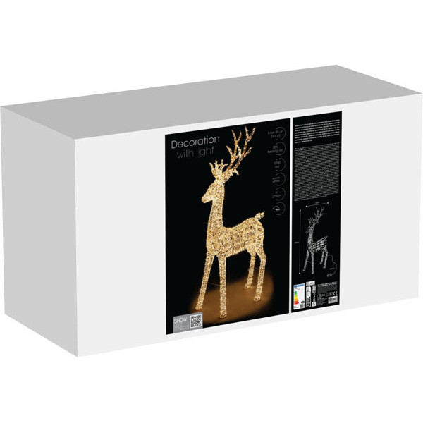 PerfectLED Kerstfiguur rendier | PerfectLED | 270 cm (5200 leds, Timer, Binnen/Buiten, Goud) AMZ143290 K151002169 - 2