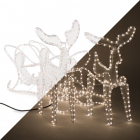Kerstfiguur rendier met slee | 62 centimeter (756 LEDs, Binnen/Buiten)