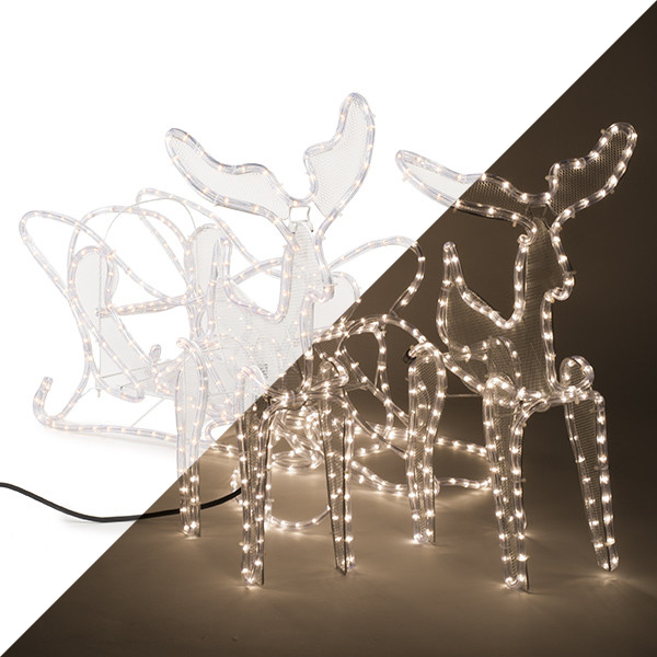 Beraadslagen Bek Optimaal Kerstfiguur rendier met slee | 62 cm (756 LEDs, Binnen/Buiten) PerfectLED  Kabelshop.nl