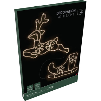 PerfectLED Kerstfiguur rendier met slee | PerfectLED | 130 x 51 cm (180 leds, Timer, Binnen/Buiten) AVX101100 K151002205 - 4