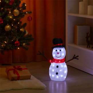 PerfectLED Kerstfiguur sneeuwpop | PerfectLED | 30 x 18 x 40 centimeter (40 leds, Kunststof, Batterijen, Binnen/Buiten) AGX000210 K151001034 - 2