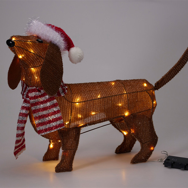 PerfectLED Kerstfiguur teckel | PerfectLED | 70 x 14 x 43 cm (40 leds, Warm wit, Batterijen, Binnen/Buiten) AMZ130090 K151001026 - 4
