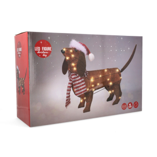PerfectLED Kerstfiguur teckel | PerfectLED | 70 x 14 x 43 cm (40 leds, Warm wit, Batterijen, Binnen/Buiten) AMZ130090 K151001026 - 6