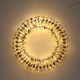 PerfectLED Kerstkrans | PerfectLED | Ø 38 centimeter (Timer, Warm wit, Kunststof/ijzer, Binnen/Buiten, Goud) AMZ112260 K151000776