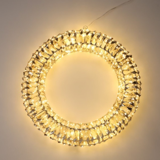PerfectLED Kerstkrans | PerfectLED | Ø 50 centimeter (Timer, Warm wit, Kunststof/ijzer, Binnen/Buiten, Goud) AMZ112270 K151000777