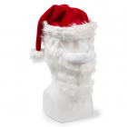 Kerstmuts (Baard, Pluche, Rood/Wit)