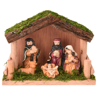 PerfectLED Kerststal | 15 x 6 x 11 cm | PerfectLED (Hout, Polystone, 6 delig) AJS000020 K151001041