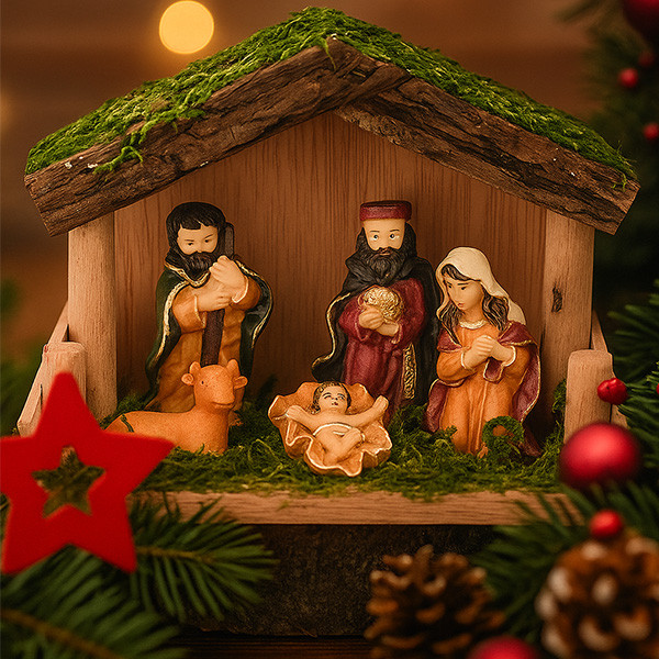 PerfectLED Kerststal | 15 x 6 x 11 cm | PerfectLED (Hout, Polystone, 6 delig) AJS000020 K151001041 - 3