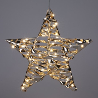 PerfectLED Kerstster met verlichting | PerfectLED | 30 x 8 x 30 centimeter (40 micro leds, Batterijen, Goud, Binnen) AMZ112340 K151000779 - 1