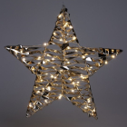Kerstster met verlichting | PerfectLED | 40 x 9 x 40 centimeter (60 micro leds, Batterijen, Goud, Binnen)