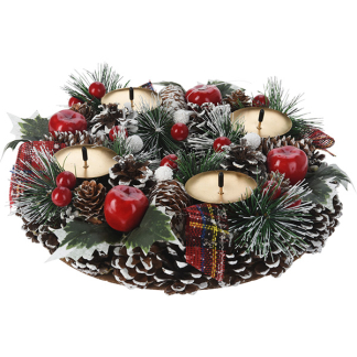 PerfectLED Kerststuk | PerfectLED | 27 x 27 x 8 cm (Kaarsenhouder, Rond) ACW006830 K151001051