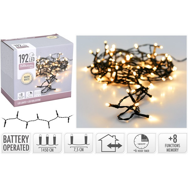 PerfectLED Kerstverlichting op batterijen | 15 meter | PerfectLED (192 leds, Timer, Lichtprogramma's, Binnen/Buiten, Warm wit) AX8415230 AX9810160 K150302027 - 5