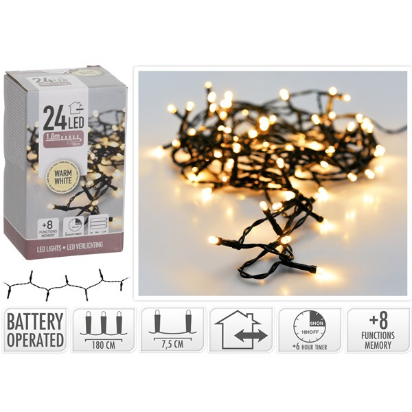 PerfectLED Kerstverlichting op batterijen | 2.3 meter (24 leds, Timer, Lichtprogramma's, Binnen/Buiten, Warm wit) AX8415200 AX9810100 K150302024 - 4