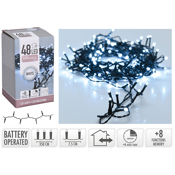 PerfectLED Kerstverlichting op batterijen | 3.5 meter | PerfectLED (48 leds, Timer, Binnen/Buiten, Koud wit) AX9810020 K151200209 - 9