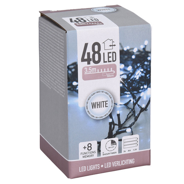 PerfectLED Kerstverlichting op batterijen | 3.5 meter | PerfectLED (48 leds, Timer, Binnen/Buiten, Koud wit) AX9810020 K151200209 - 8