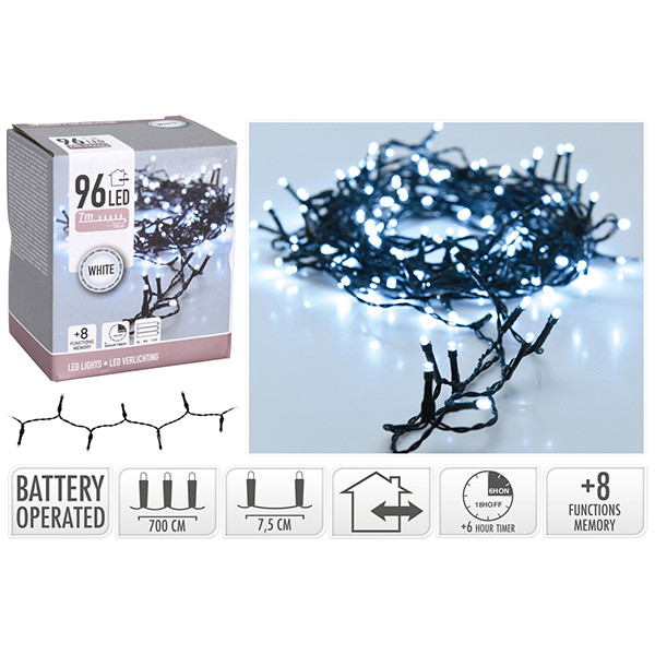 PerfectLED Kerstverlichting op batterijen | 7.5 meter | PerfectLED (96 leds, Timer, Binnen/Buiten, Koud wit) AX9810040 K151200210 - 9