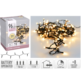 PerfectLED Kerstverlichting op batterijen | 7.5 meter (96 leds, Timer, Lichtprogramma's, Binnen/Buiten) AX8415220 AX9810140 K150302026 - 4