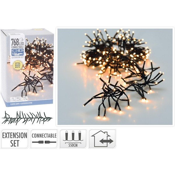 PerfectLED Koppelbare kerstverlichting | Cluster | 5.5 meter | PerfectLED (768 leds, Binnen/Buiten, Extra warm wit) AX8439960 K150302119 - 4