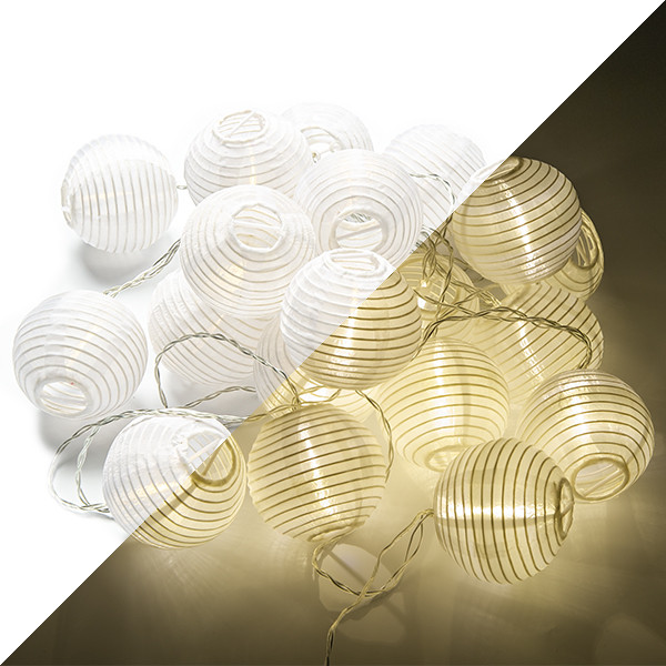 aanval aanwijzing som Lampionnen slingers Sfeerverlichting voor buiten Buitenverlichting  Verlichting Lampionnen slinger | 10.75 meter | PerfectLED (20 LED's, Wit)  Kabelshop.nl